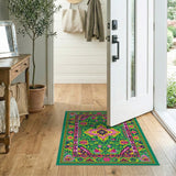 Heritage Tribal Vibrant Green Heritage Tribal Area Rug
