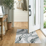 Abstract Grey Swirl Area Rug