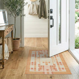 Orange Geometric Pixel Border Area Rug