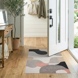 Abstract Organic Shapes Area Rug - Grey Black Coral
