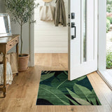Lush Green Abstract Leaf Area Rug
