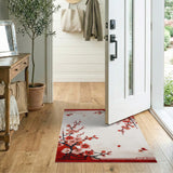 Chinese Red Plum Blossom Area Rug