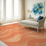 Orange Wavy Ripple Area Rug