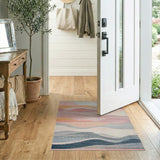 Wavy Mountain Abstract Area Rug in Sunset Hues