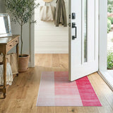 Ombre Pink Vertical Stripe Area Rug