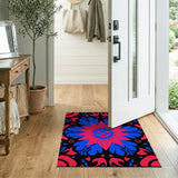 Bold Smirking Skull Geometric Area Rug