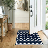 Navy Blue Geometric Star Area Rug