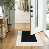 Black White Distressed Vintage Area Rug