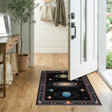 Retro Cosmic Saturn Planets Area Rug
