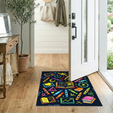 Vibrant Kids Educational Area Rug with Crayons