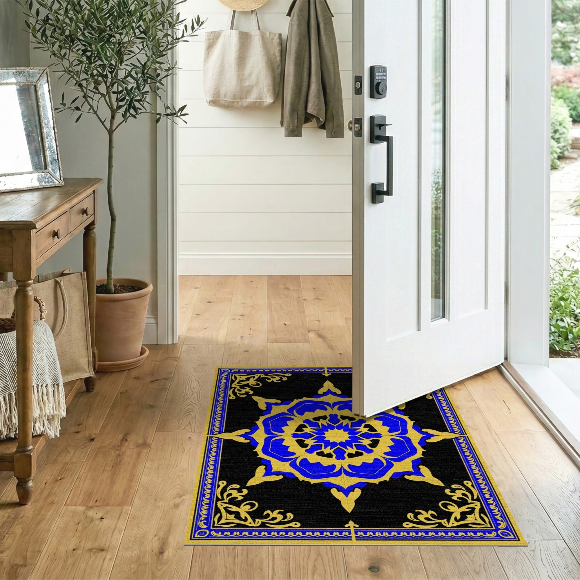 Royal Blue and Gold Medallion Persian Area Rug