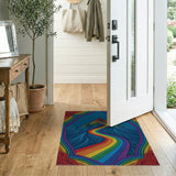 Rainbow Mountain Peaks Area Rug