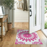 Pink Pink Floral Mandala Area Rug