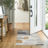 Beige Tribal Arch Abstract Area Rug