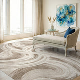 Abstract Area Swirl Beige Abstract Swirl Area Rug