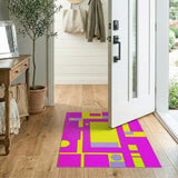 Multi-color and Patterns Vibrant Geometric Pink Yellow Area Rug
