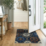 Nautical Ship's Wheel Compass Area Rug