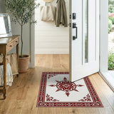 Ornate Red Persian Floral Medallion Area Rug