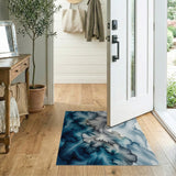 Blue and Teal Fluid Blue Teal Abstract Area Rug