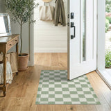 Gingham Green Gingham Check Area Rug