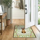 Vintage Floral Bunny Rabbit Area Rug