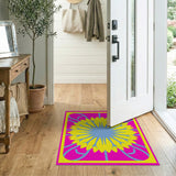 Vibrant Yellow Sunflower Pink Area Rug