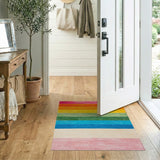 Multi-color and Patterns Vibrant Rainbow Stripe Tufted Area Rug