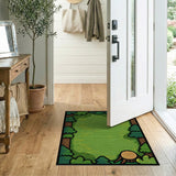 Cartoon Forest Clearing Kids Area Rug