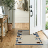 Stylized Fish Coastal Beach Area Rug