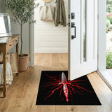 Edgy Red Sword Blood Splatter Area Rug