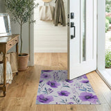 Purple Watercolor Anemone Area Rug
