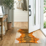 Abstract Area Orange Tiger Stripe Area Rug