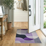 Purple Grey Overlapping Circles Abstract Rug