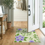 Purple Hibiscus Floral Area Rug