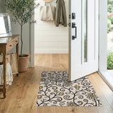 Beige Daisy Vine Floral Area Rug