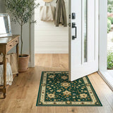 Emerald Green Persian Floral Green Area Rug