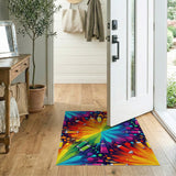 Vibrant Rainbow Paint Burst Area Rug