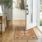 Traditional Persian Terracotta Persian Medallion Area Rug