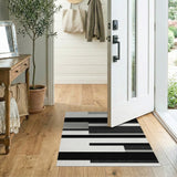 Modern Black White Geometric Black and White Area Rug