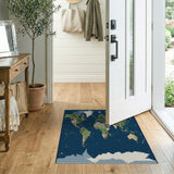 Pixel World Map Area Rug