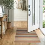 Orange Tan Striped Woven Area Rug