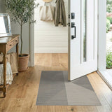 Grey Geometric Triangle Area Rug