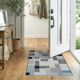 Textured Grey Geometric Area Rug