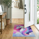Magical Unicorn Rainbow Mane Kids Area Rug