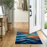 Sunset Ocean Waves Area Rug