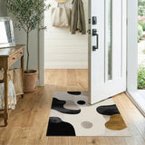 Organic Abstract Beige and Black Area Rug