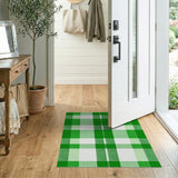 Vibrant Green Gingham Plaid Area Rug