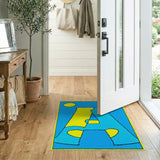 Yellow Letter A Cartoon Kids Area Rug