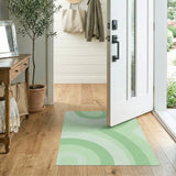 Green Overlapping Circles Area Rug