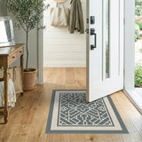Geometric Modern Grey Geometric Lattice Area Rug